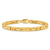 14K 9 inch 6.5mm Byzantine with Lobster Clasp Chain